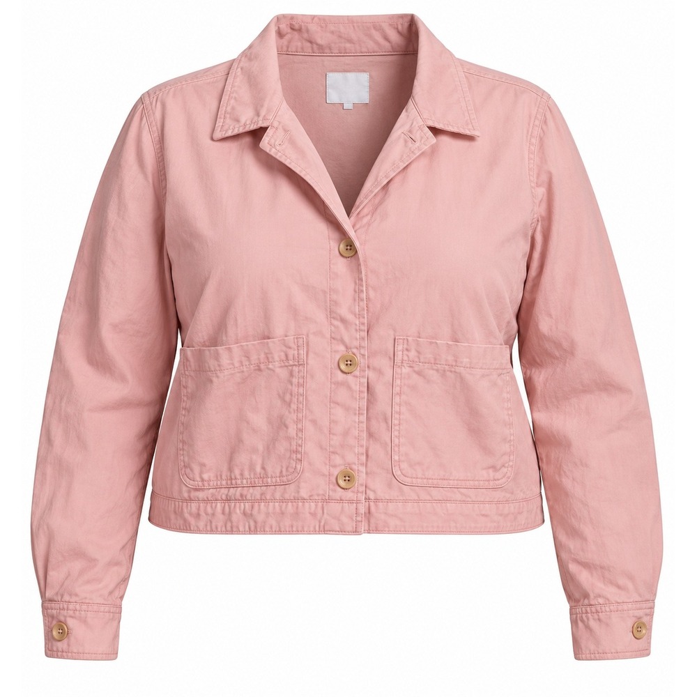 LC Lauren Conrad Womens XXL Blush Pink Utility Jacket Embroidered Hem